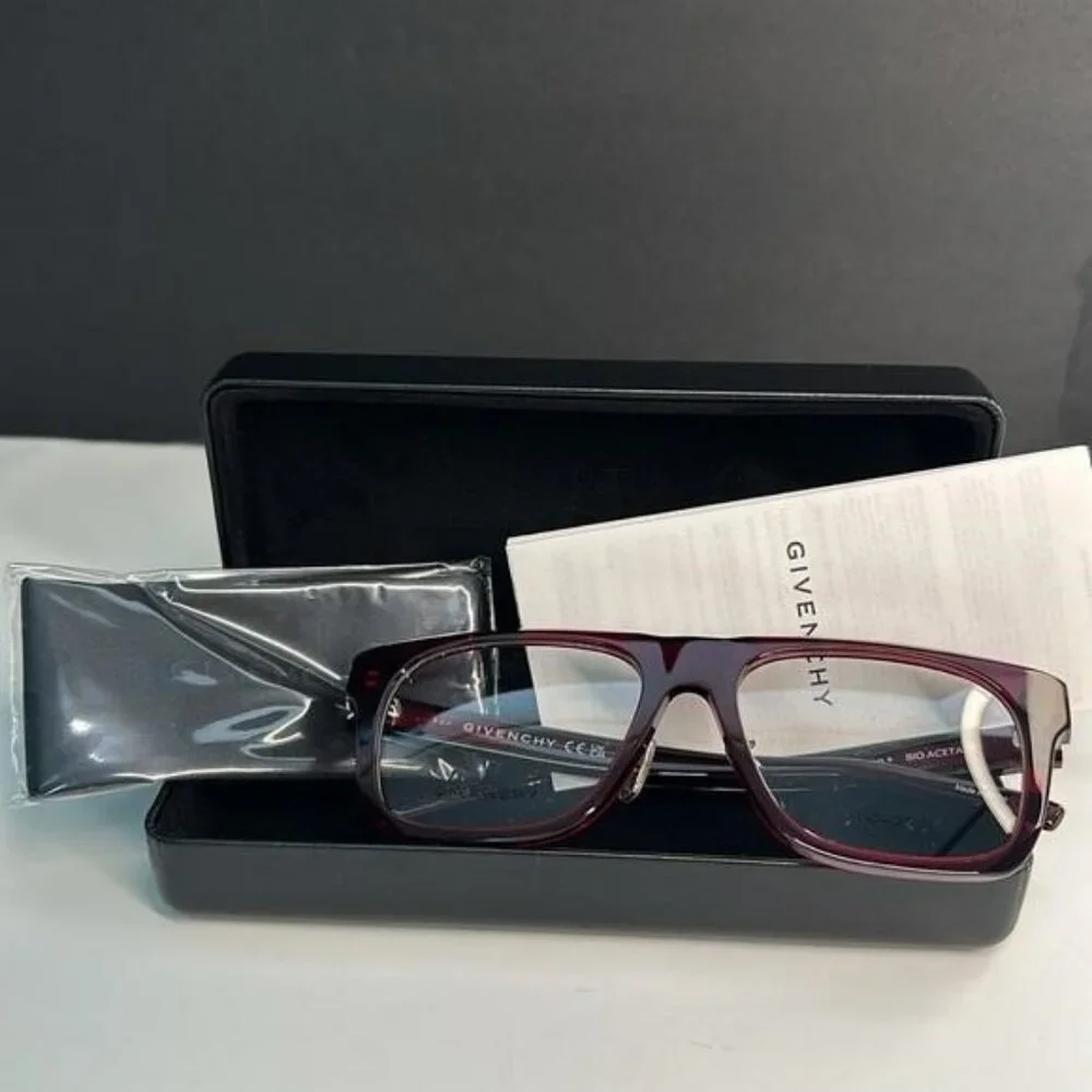 Givenchy GV50053F Shiny Bordeaux Designer Glasses for Men - Bold Style